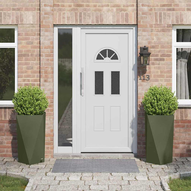 vidaXL Növénytartó 2 pcs Olajzöld 40 x 40 x 75 cm Acél