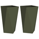 vidaXL Növénytartó 2 pcs Olajzöld 40 x 40 x 75 cm Acél