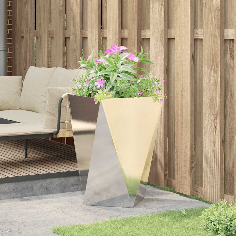 vidaXL Növénytartó Ezüst 50 x 50 x 75 cm Rozsdamentes acél