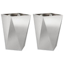 vidaXL Növénytartó 2 pcs Ezüst 50 x 50 x 75 cm Rozsdamentes acél