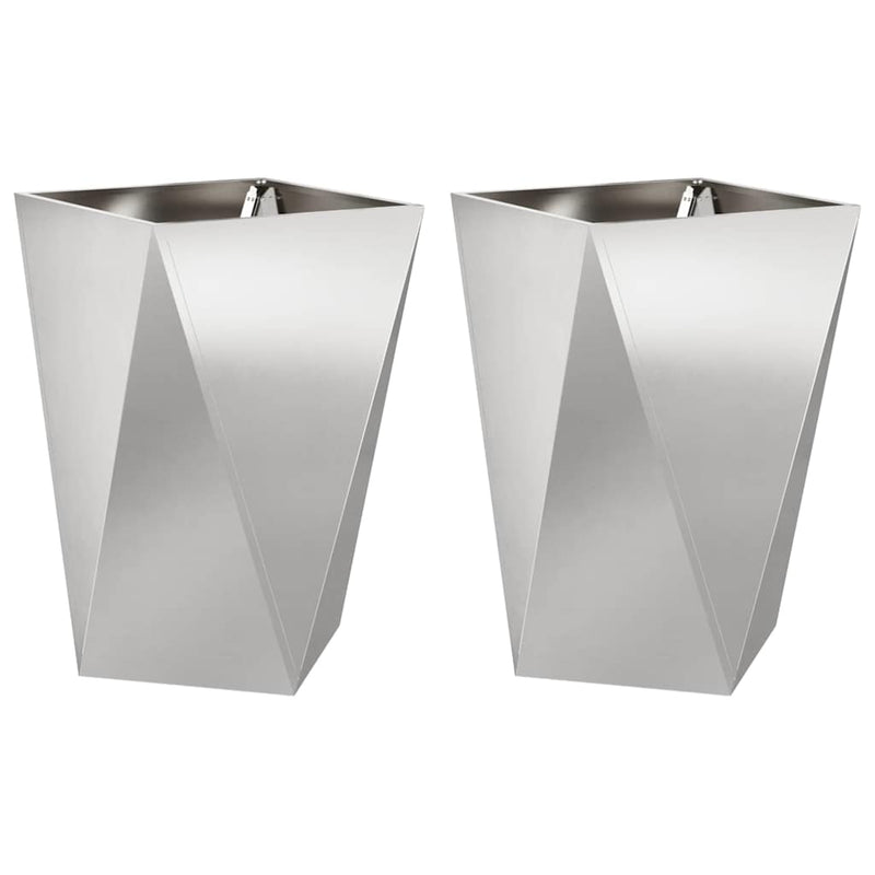 vidaXL Növénytartó 2 pcs Ezüst 50 x 50 x 75 cm Rozsdamentes acél