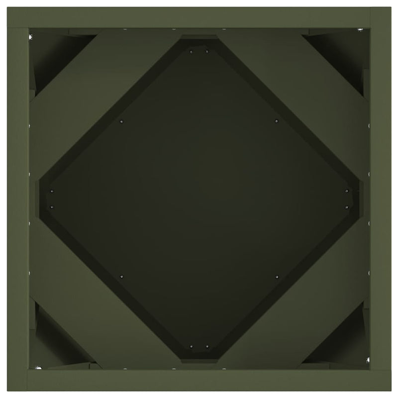 vidaXL Növénytartó Olajzöld 30 x 30 x 30 cm Acél