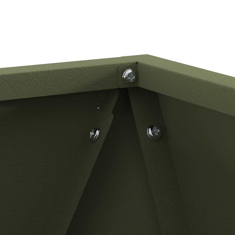 vidaXL Növénytartó 2 pcs Olajzöld 30 x 30 x 30 cm Acél