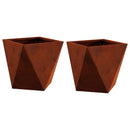 vidaXL Növénytartó 2 db Rozsdás 30 x 30 x 30 cm Időjárásálló acél