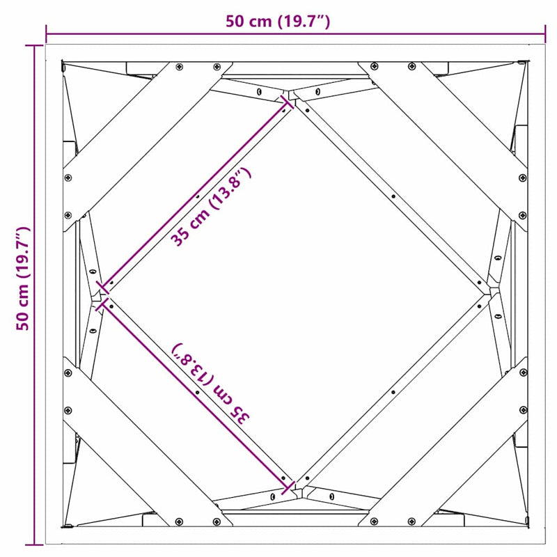 vidaXL Növénytartó Antracit 50 x 50 x 50 cm Acél