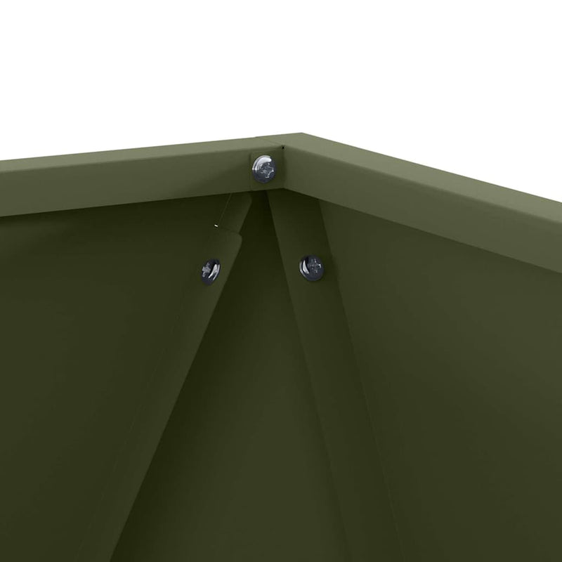 vidaXL Növénytartó Olajzöld 50 x 50 x 50 cm Acél