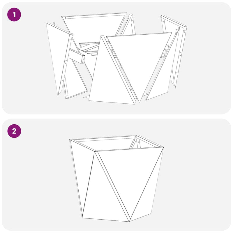 vidaXL Növénytartó 2 pcs Ezüst 50 x 50 x 50 cm Horganyzott acél
