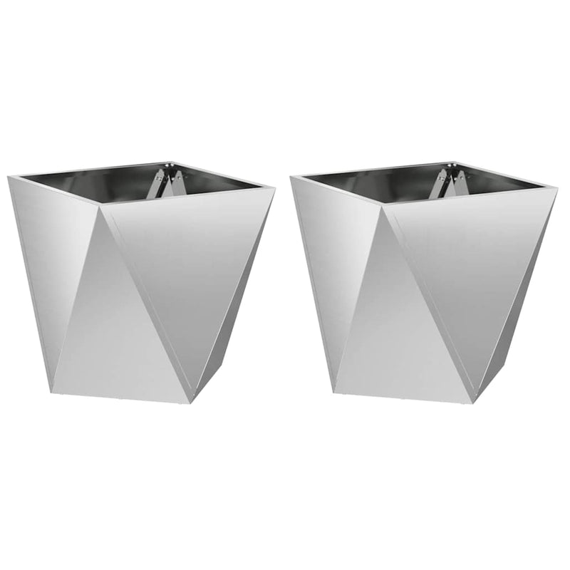 vidaXL Növénytartó 2 pcs Ezüst 50 x 50 x 50 cm Horganyzott acél