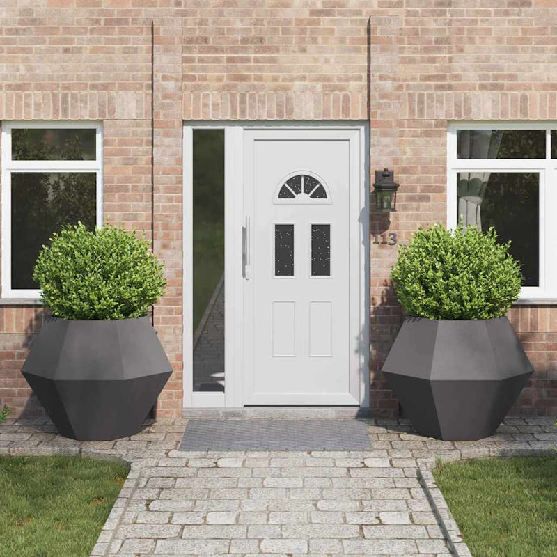 vidaXL Növénytartó 2 pcs Fekete 100 x 100 x 80 cm Acél