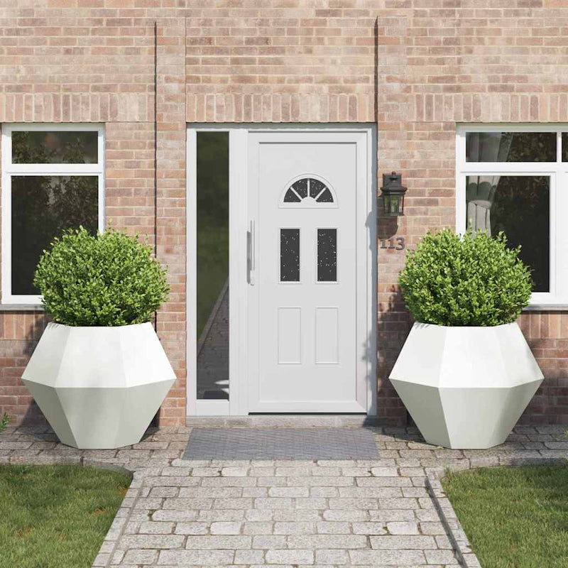 vidaXL Növénytartó 2 pcs Fehér 100 x 100 x 80 cm Acél