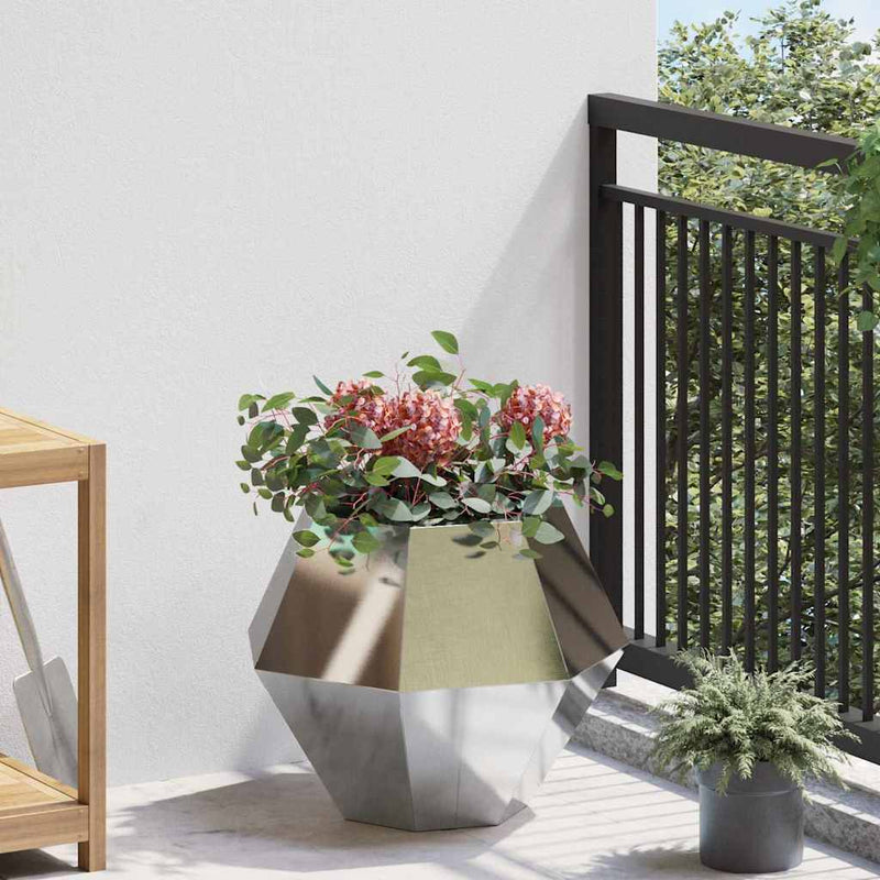 vidaXL Növénytartó Ezüst 50 x 50 x 40 cm Rozsdamentes acél