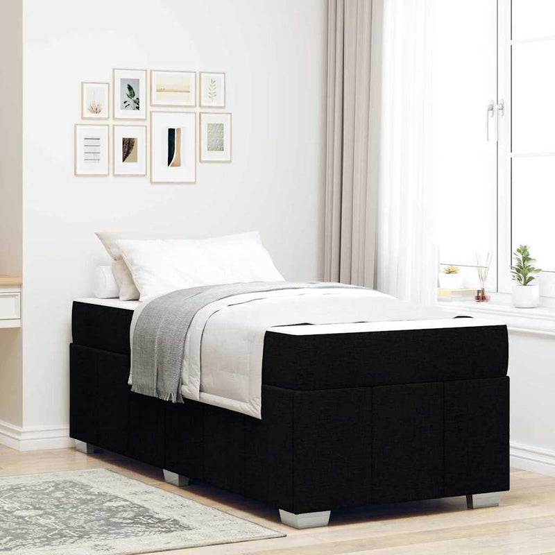 vidaXL Ágykeret matracmal Fekete 80 x 200 cm szövet