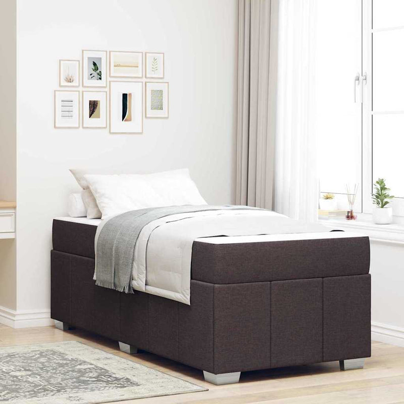 vidaXL Ágykeret matracmal sötétbarna 80 x 200 cm szövet