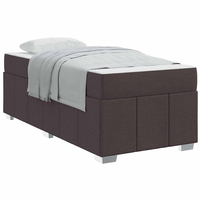 vidaXL Ágykeret matracmal sötétbarna 80 x 200 cm szövet