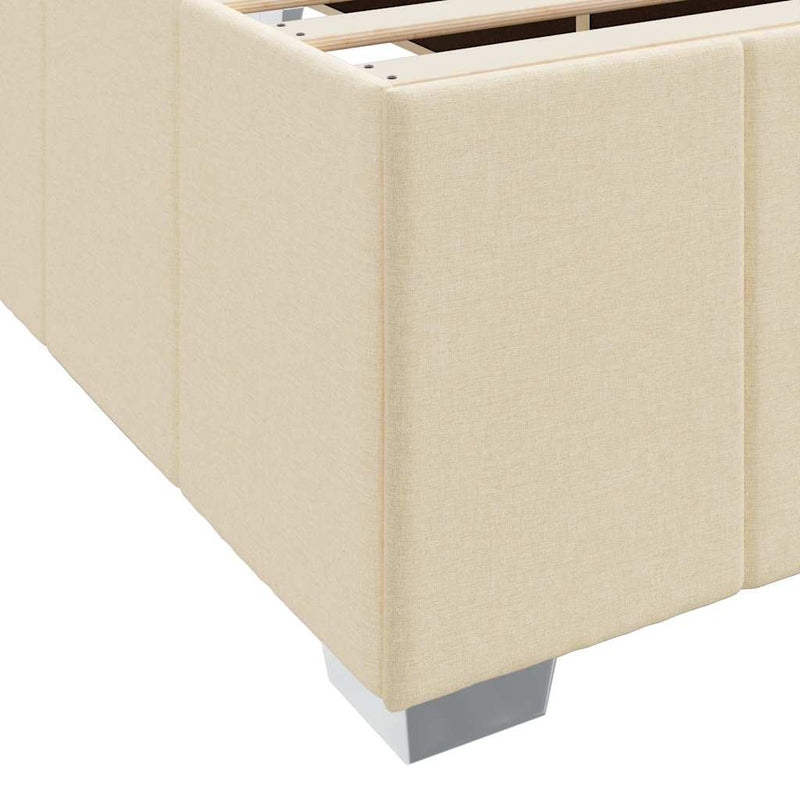 vidaXL Ágykeret matracmal Krém 80 x 200 cm szövet
