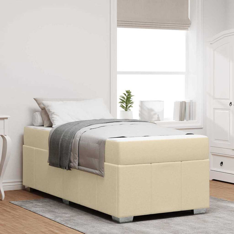 vidaXL Ágykeret matracmal Krém 80 x 200 cm szövet