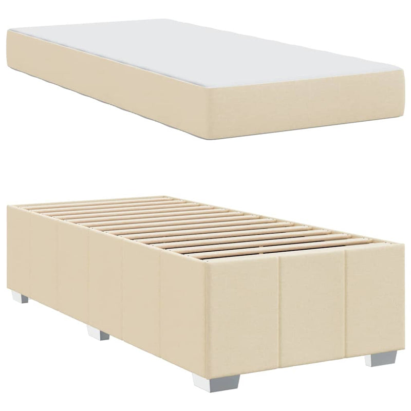 vidaXL Ágykeret matracmal Krém 80 x 200 cm szövet