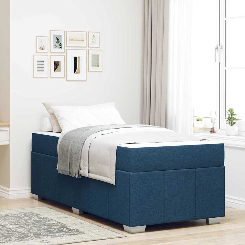 vidaXL Ágykeret matracmal Kék 80 x 200 cm szövet