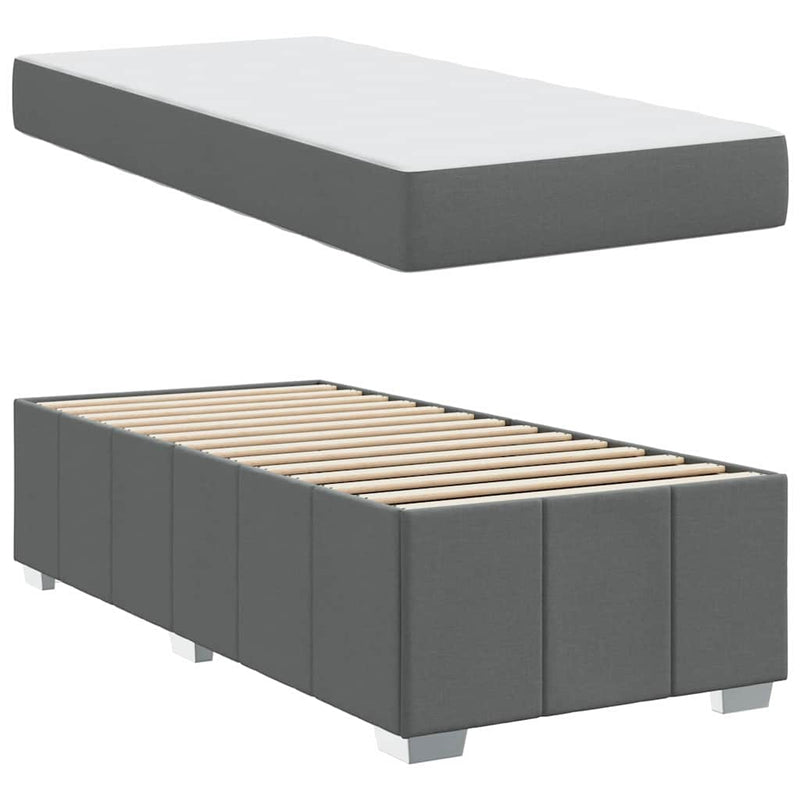 vidaXL Ágykeret matracmal Sötétszürke 90 x 200 cm szövet