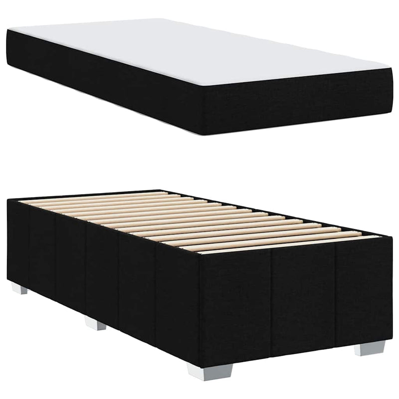 vidaXL Ágykeret matracmal Fekete 90 x 200 cm szövet