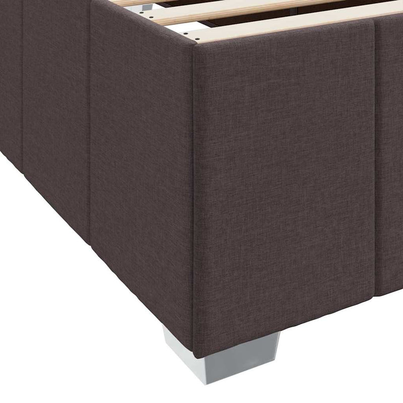 vidaXL Ágykeret matracmal sötétbarna 90 x 200 cm szövet