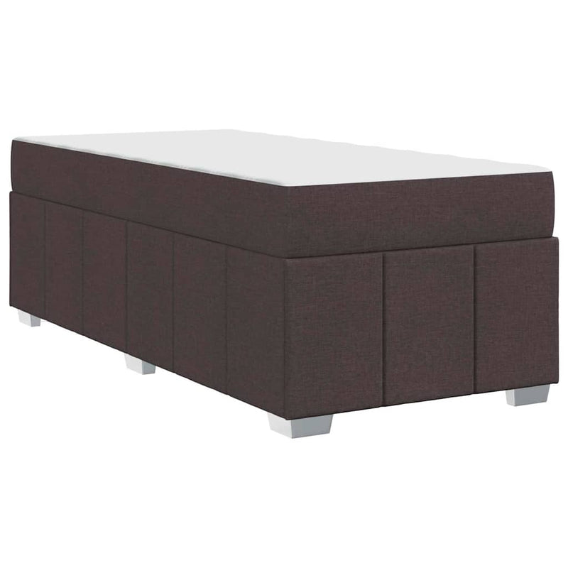 vidaXL Ágykeret matracmal sötétbarna 90 x 200 cm szövet