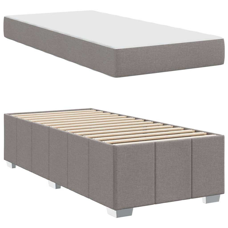 vidaXL Ágykeret matracmal Tópszínű 90 x 200 cm szövet