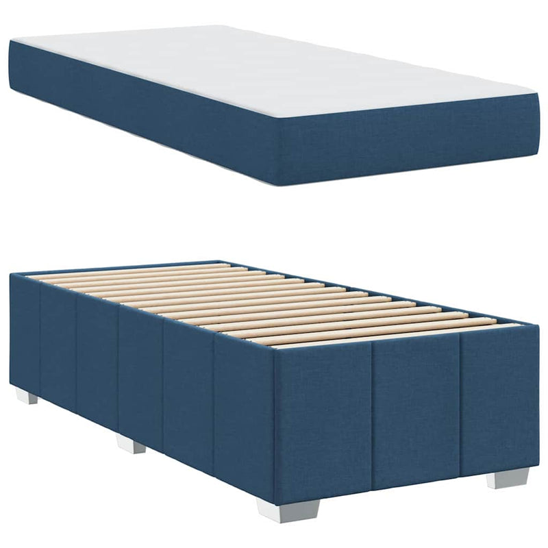vidaXL Ágykeret matracmal Kék 90 x 200 cm szövet