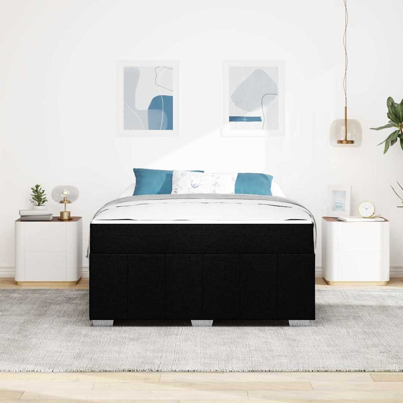 vidaXL Ágykeret matracmal Fekete 160 x 200 cm szövet