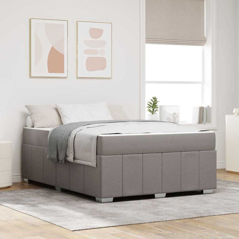 vidaXL Ágykeret matracmal Tópszínű 160 x 200 cm szövet