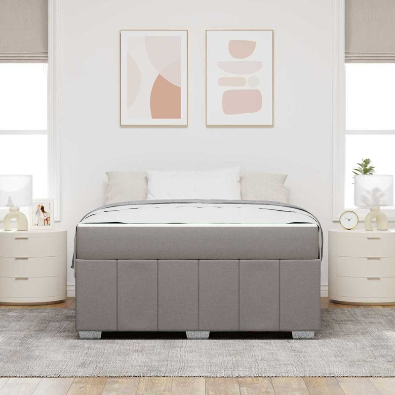 vidaXL Ágykeret matracmal Tópszínű 160 x 200 cm szövet