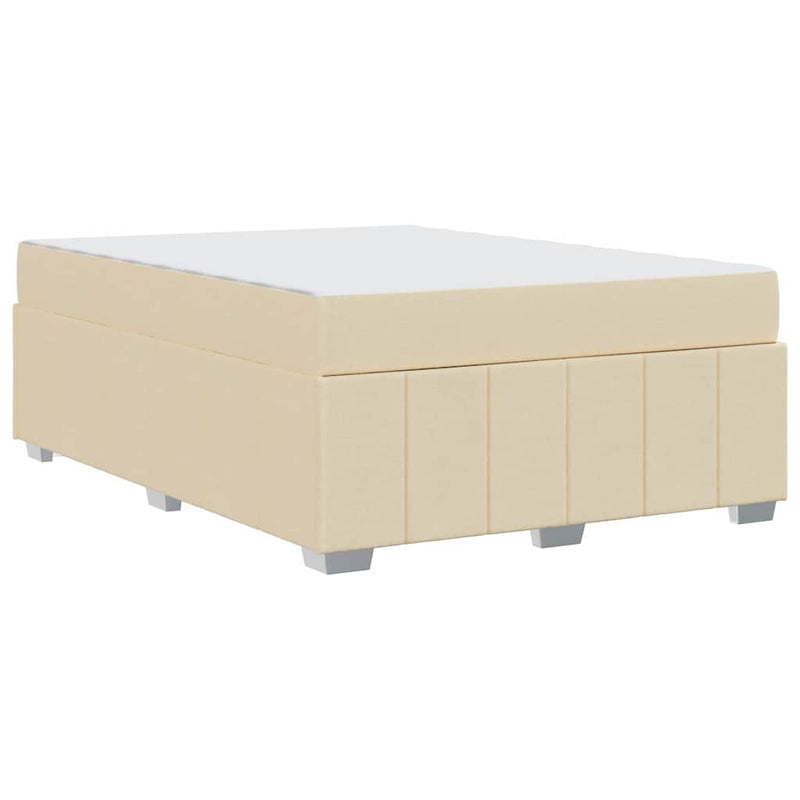 vidaXL Ágykeret matracmal Krém 160 x 200 cm szövet