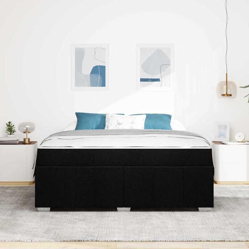 vidaXL Ágykeret matracmal Fekete 180 x 200 cm szövet