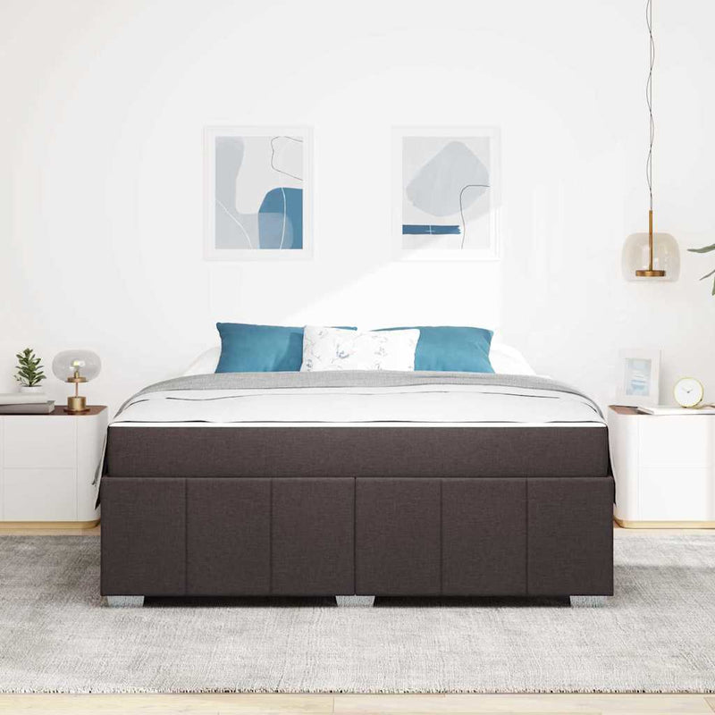 vidaXL Ágykeret matracmal sötétbarna 180 x 200 cm szövet