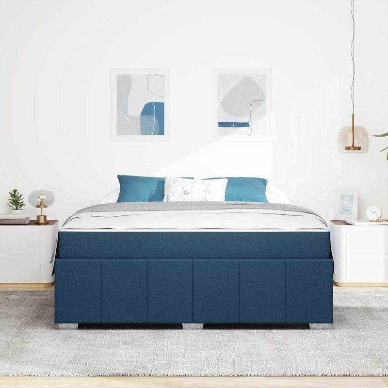 vidaXL Ágykeret matracmal Kék 180 x 200 cm szövet