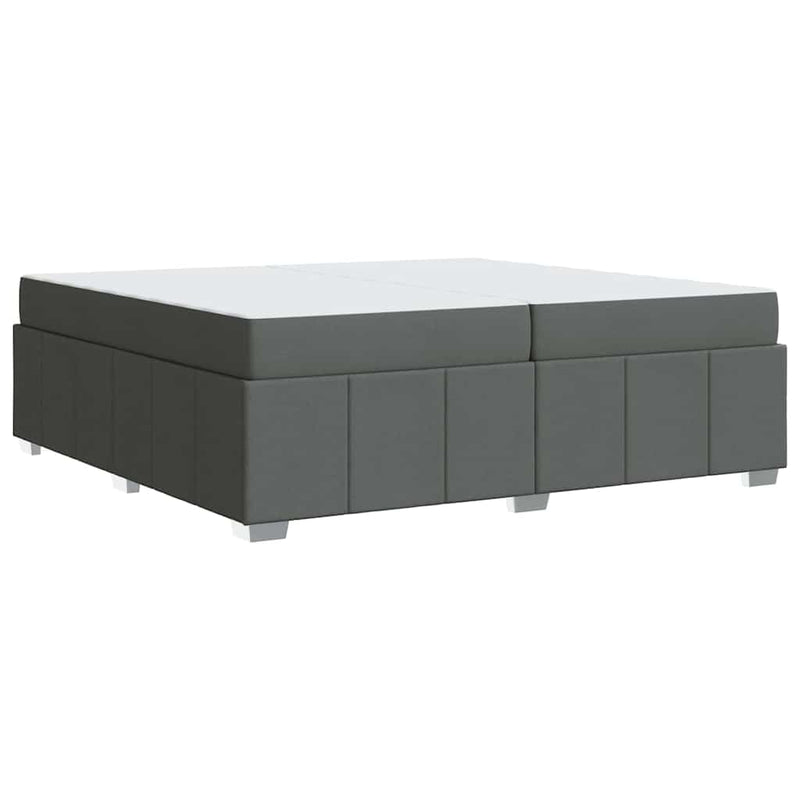 vidaXL Ágykeret matracmal Sötétszürke 200 x 200 cm szövet