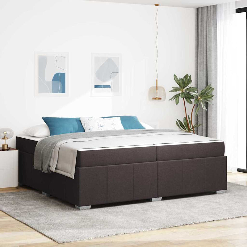 vidaXL Ágykeret matracmal sötétbarna 200 x 200 cm szövet