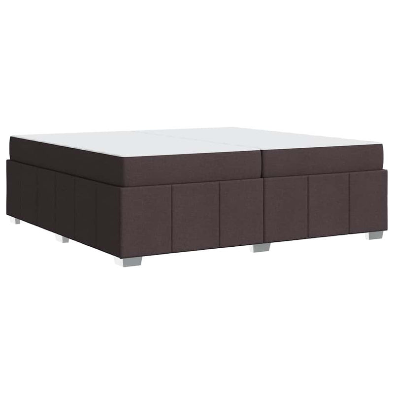 vidaXL Ágykeret matracmal sötétbarna 200 x 200 cm szövet