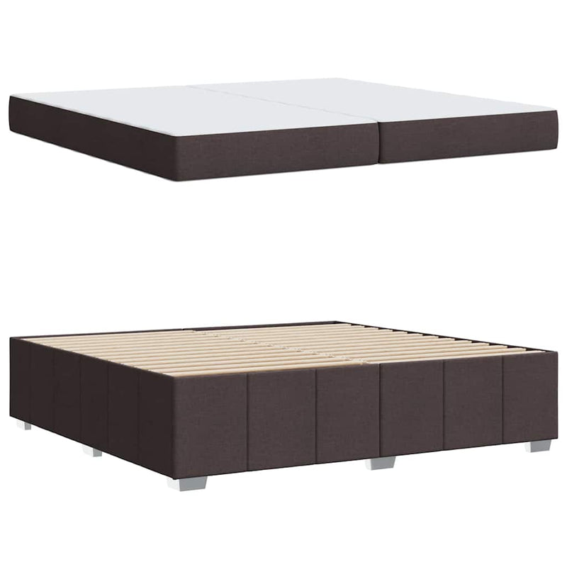 vidaXL Ágykeret matracmal sötétbarna 200 x 200 cm szövet