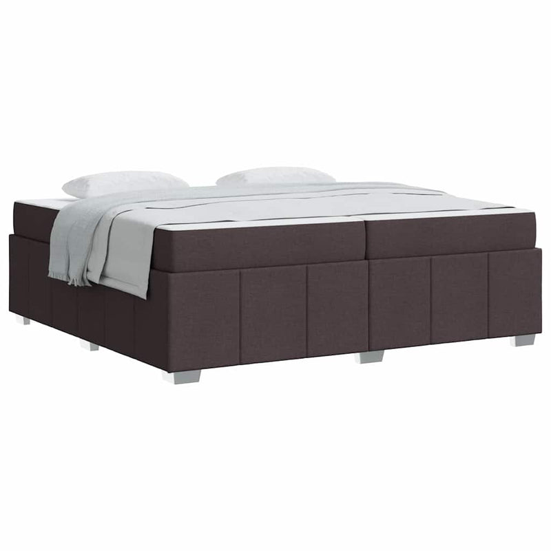 vidaXL Ágykeret matracmal sötétbarna 200 x 200 cm szövet