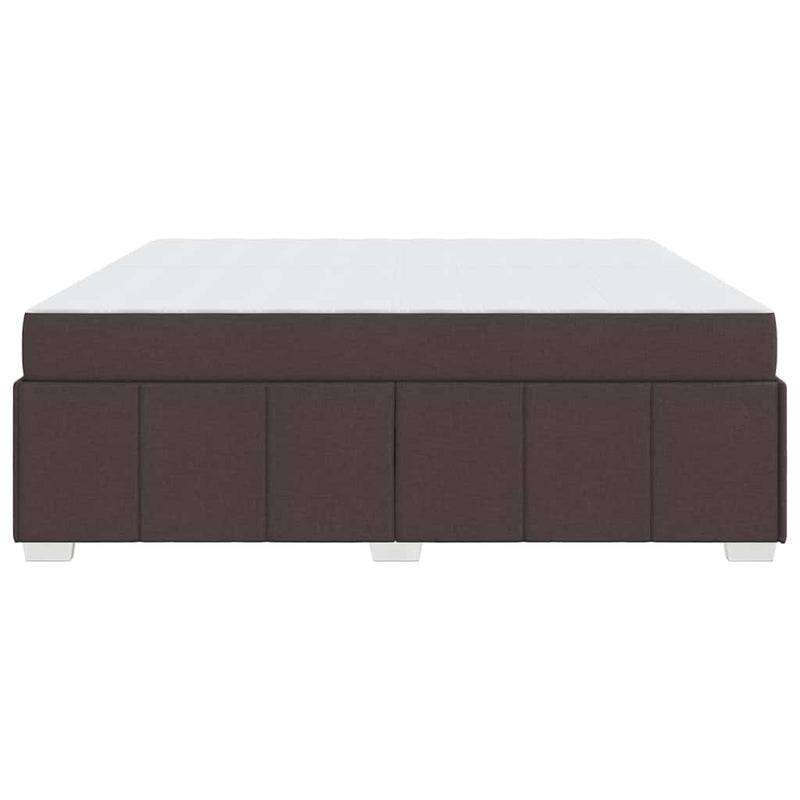 vidaXL Ágykeret matracmal sötétbarna 200 x 200 cm szövet