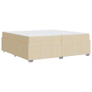 vidaXL Ágykeret matracmal Krém 200 x 200 cm szövet