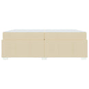 vidaXL Ágykeret matracmal Krém 200 x 200 cm szövet