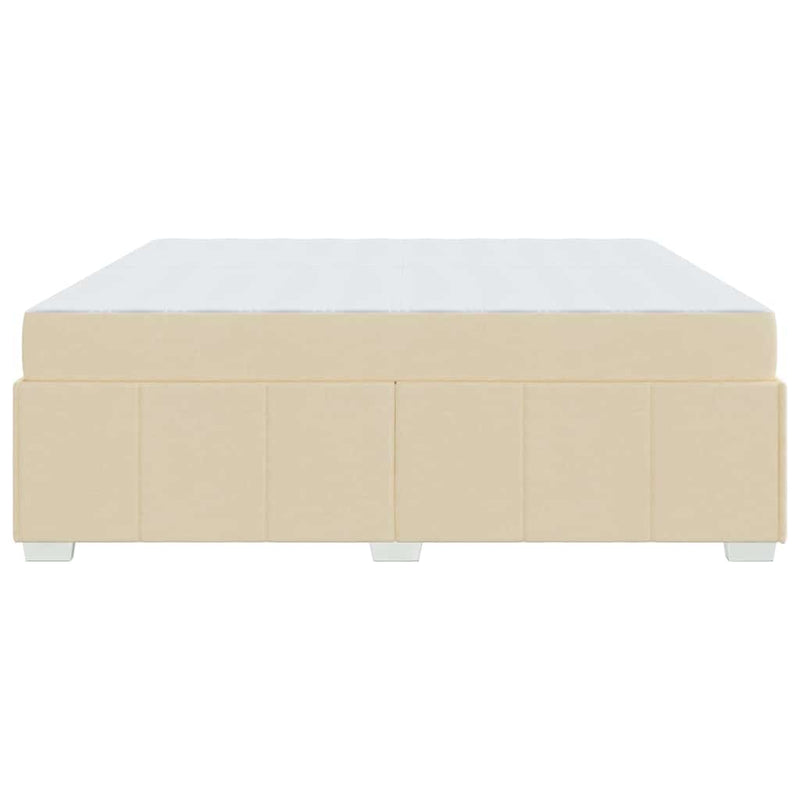 vidaXL Ágykeret matracmal Krém 200 x 200 cm szövet