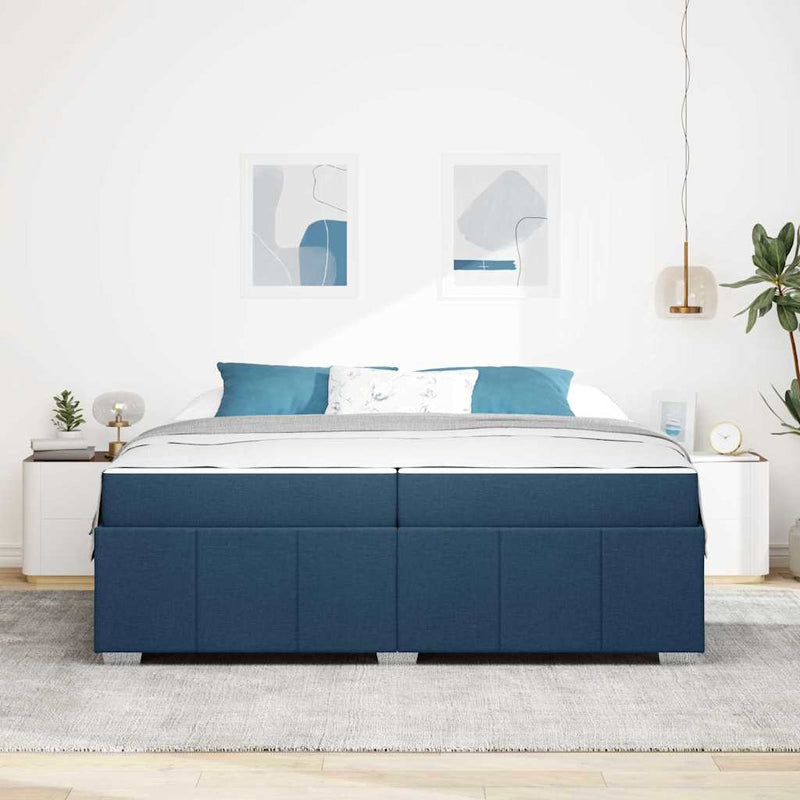 vidaXL Ágykeret matracmal Kék 200 x 200 cm szövet