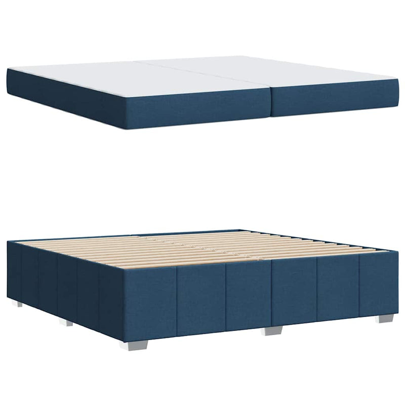 vidaXL Ágykeret matracmal Kék 200 x 200 cm szövet