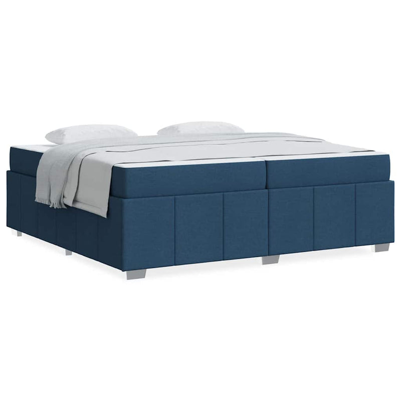vidaXL Ágykeret matracmal Kék 200 x 200 cm szövet