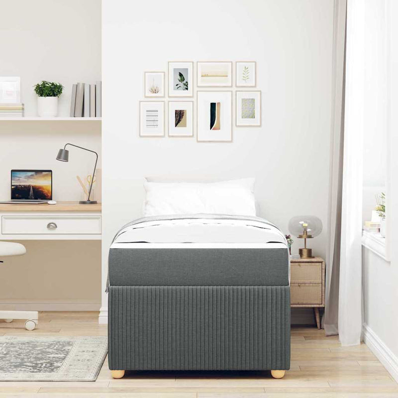 vidaXL Ágykeret matraccal matracmal Sötétszürke 80 x 200 cm szövet