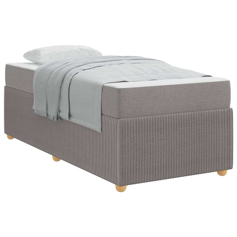 vidaXL Ágykeret matraccal matracmal Tópszínű 80 x 200 cm szövet