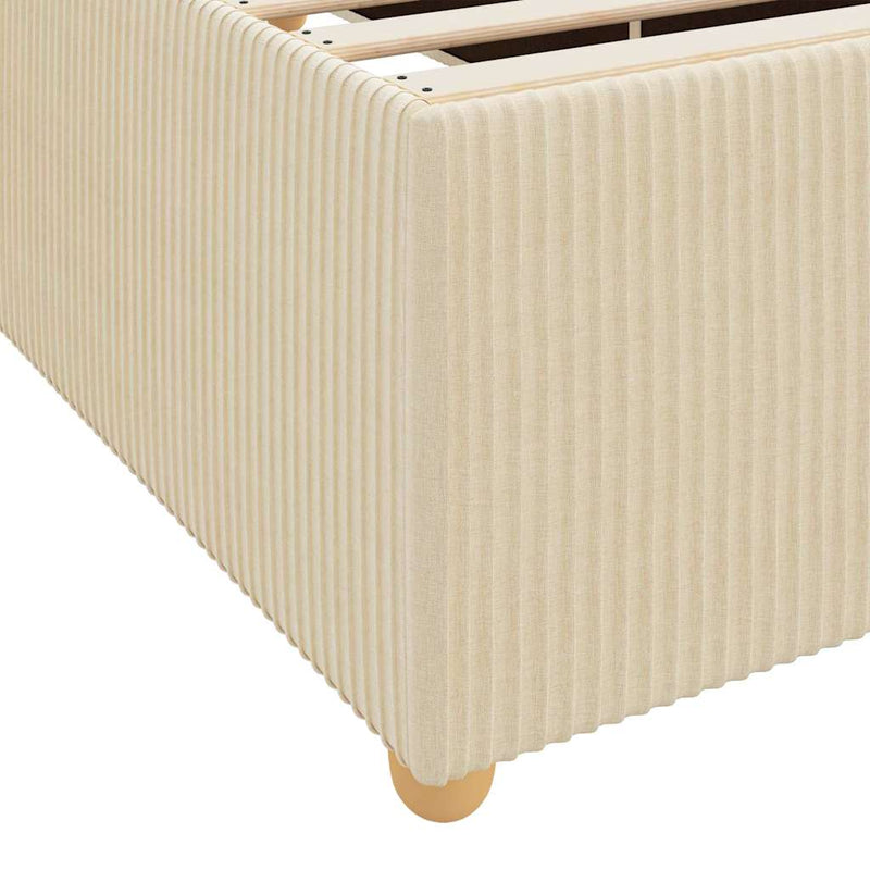 vidaXL Ágykeret matraccal matracmal Krém 80 x 200 cm szövet